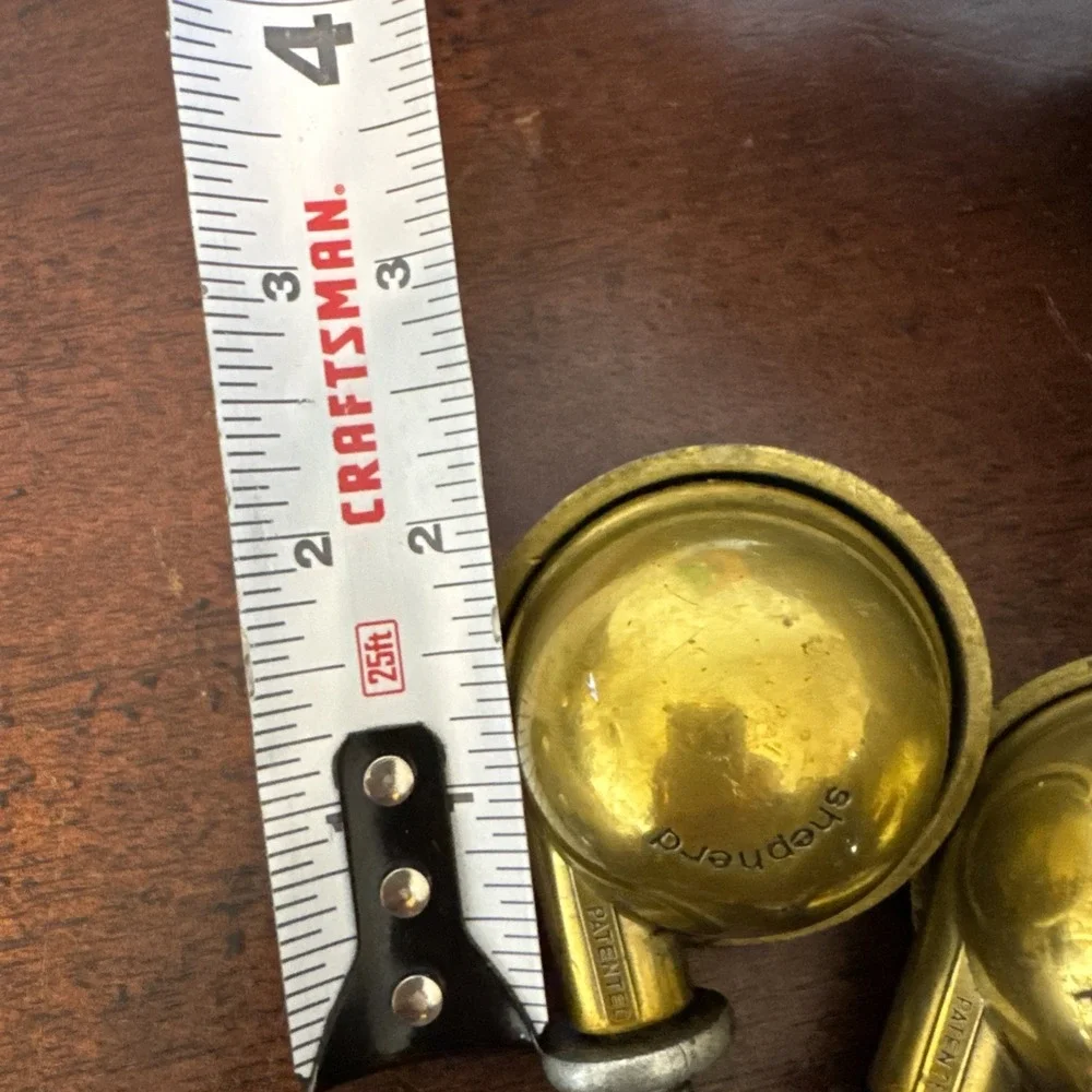 2 ~Vintage Shepherd Brass Ball Caster Wheels 2.5